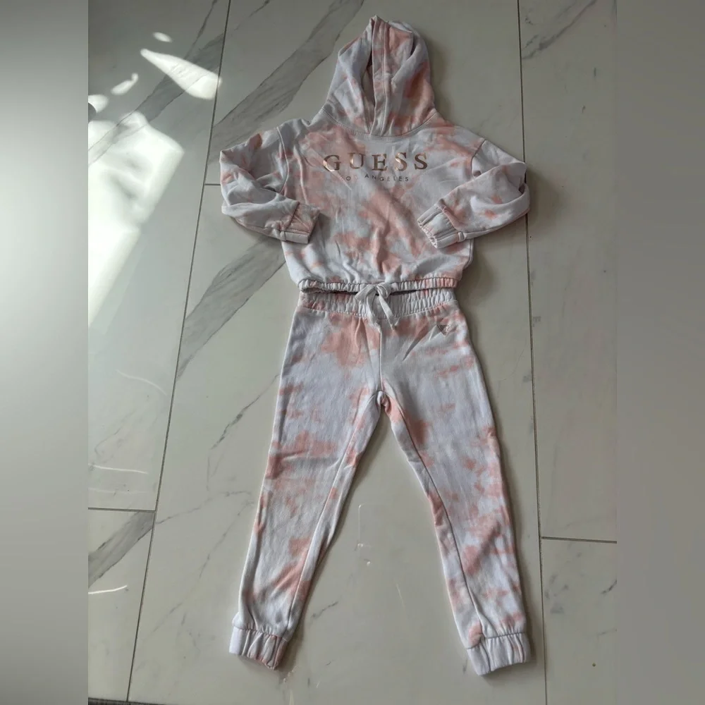 Guess Kids Pink and White Tie-Dye Set - Picture 1 of 8